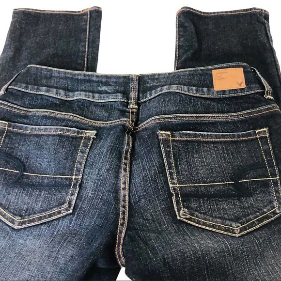 American Eagle Outfitters Dark Blue Straight Leg Jeans - Picture 5 of 9